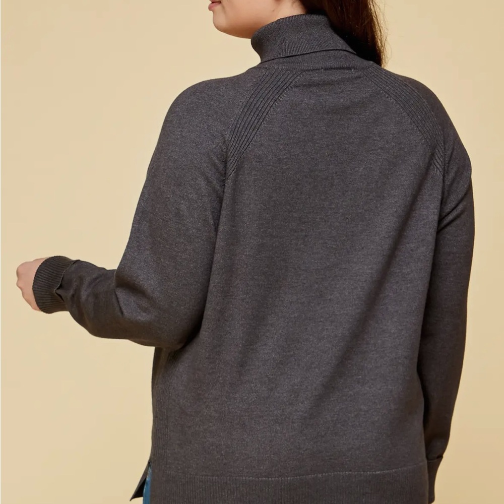 Plus Size Turtleneck Solid Sweater - image 5